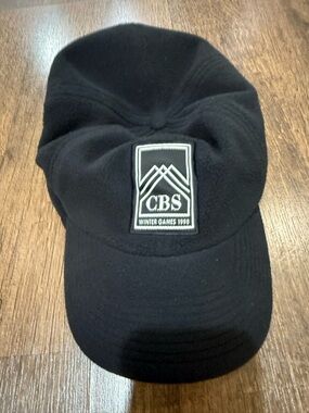 CBS Winter Games 1998 Black Baseball Cap Nike ear flap fleece